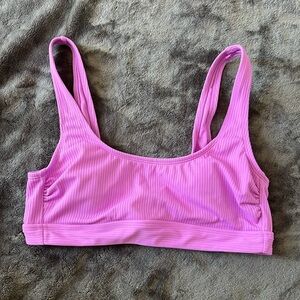 Stoney Clover Lane Vibrant Pink Ribbed Bikini Top